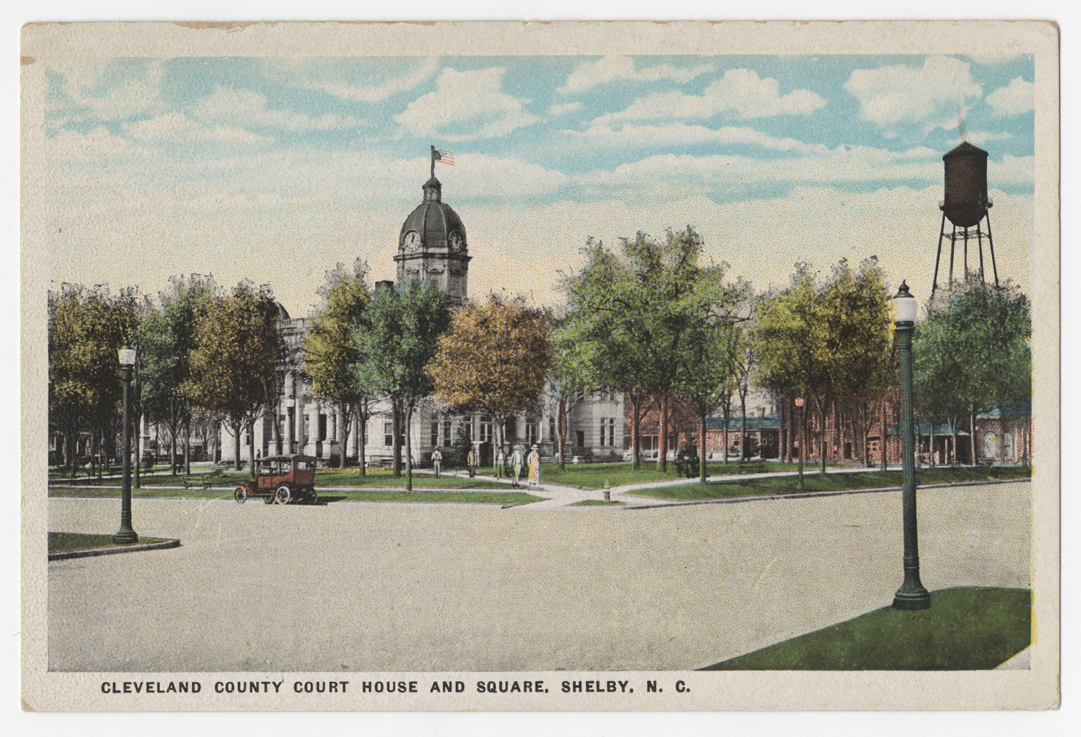 1910 Cleveland County Courthouse and square